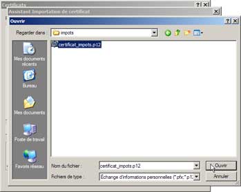 Importation de certificat