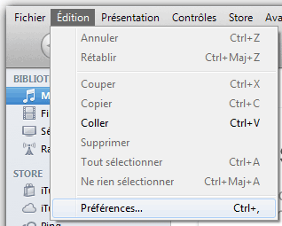 iTunes : Préférences