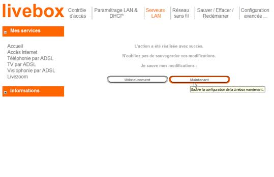 Ajouter un nouveau serveur (Livebox)