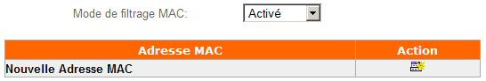 Filtrage de l'adresse MAC sur la Livebox