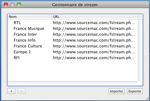 FStream : Liste