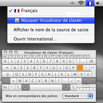 Visualiseur clavier Mac OS X