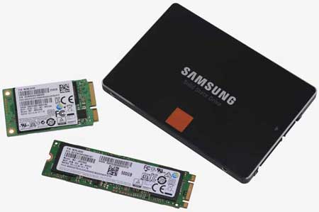 SSD : 2.5 pouces, mSATA et M2