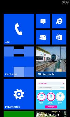 Windows Phone : Ecran d'accueil