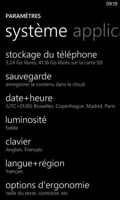 Windows Phone : Ecran d'accueil