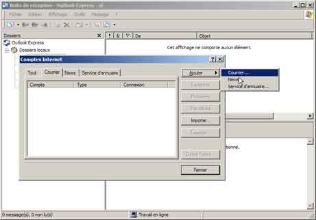 Outlook Express : Courrier, Ajouter...