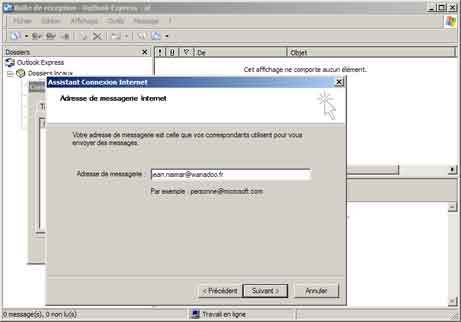 Outlook Express : adresse de messagerie