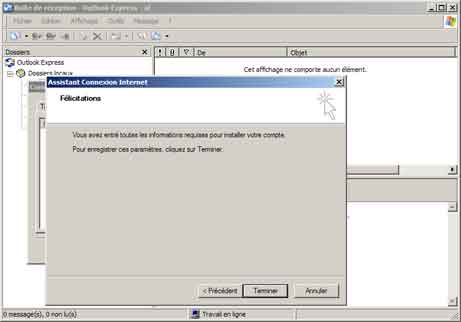Outlook Express : Terminé