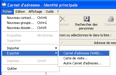 Exporter le Carnet d'adresses