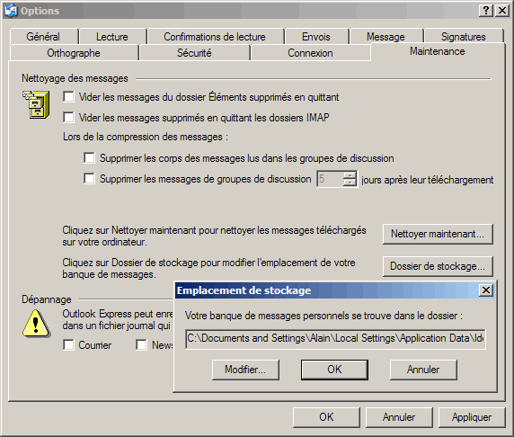 Outlook Express : Terminé