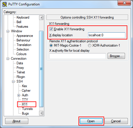 PuTTY et X11