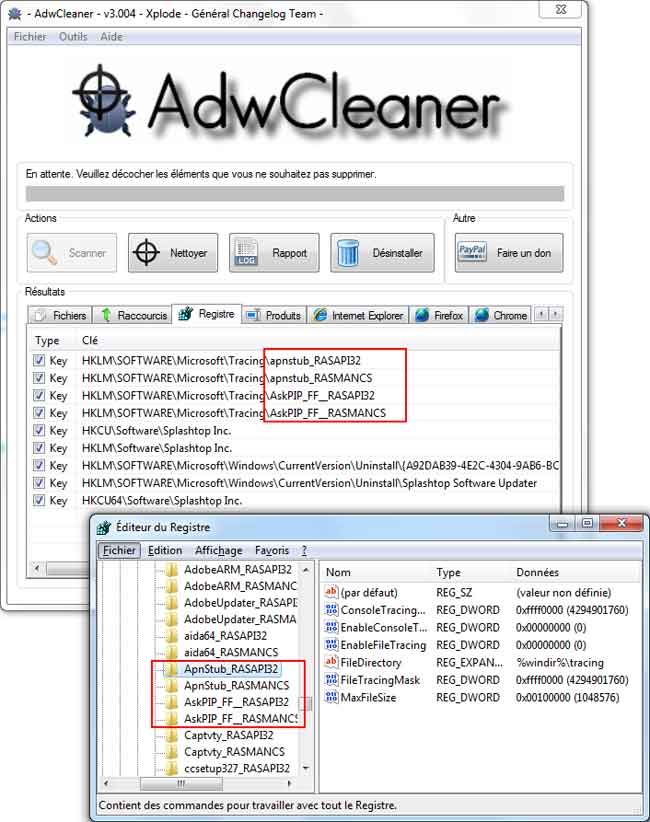 AdwCleaner - Registre