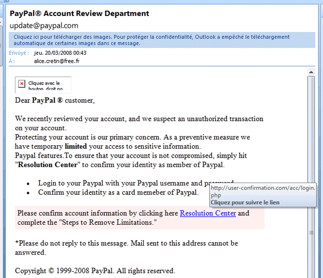 Phishing Paypal