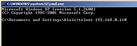 Telnet avec Invite de commandes