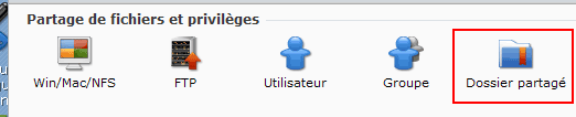 Partage de fichiers et privilèges, Dossier partagé 