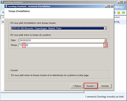 Installation Synology : Temps d'installation