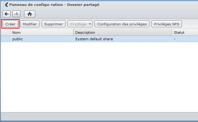Dossier partagé : Créer