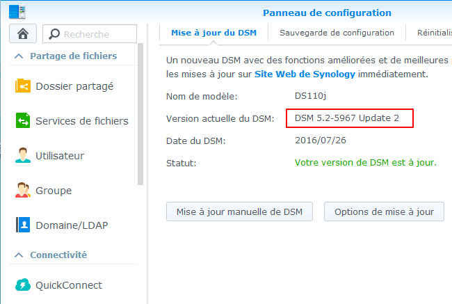 DSM 5.2 - Mise à jour