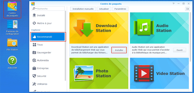 DSM5 - Installation des applications principales