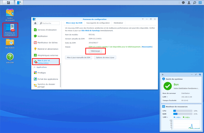 DSM 6 : Télécharger la mise à jour