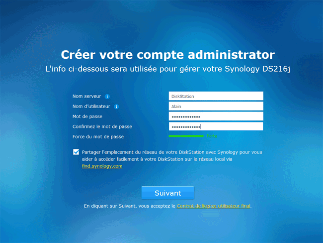 Synology DSM 6 : Créer votre compte administrateur