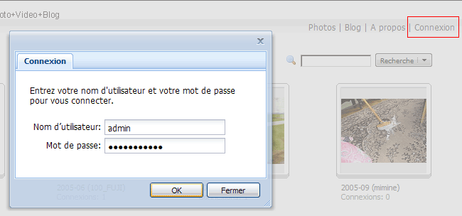 Photo Station : Connexion
