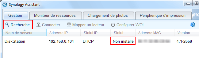 Synology - Rechercher
