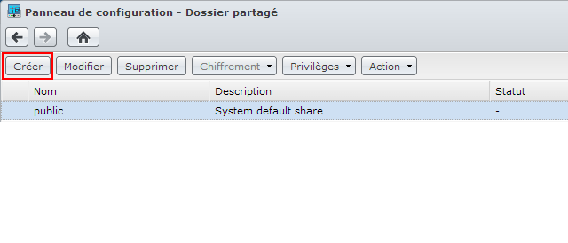 Dossier partagé : Créer