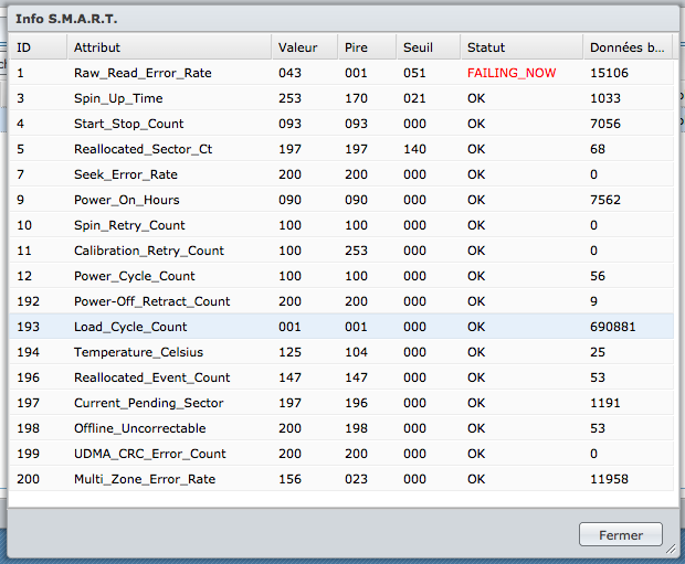 Infos S.M.A.R.T sur un Western Digital