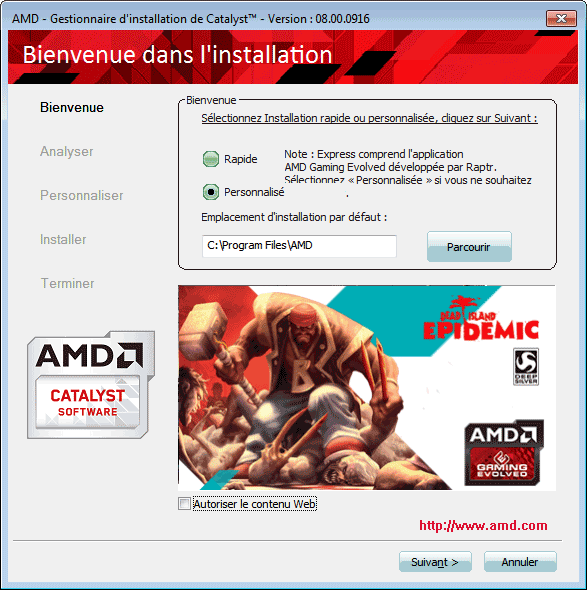 Installation pilote AMD