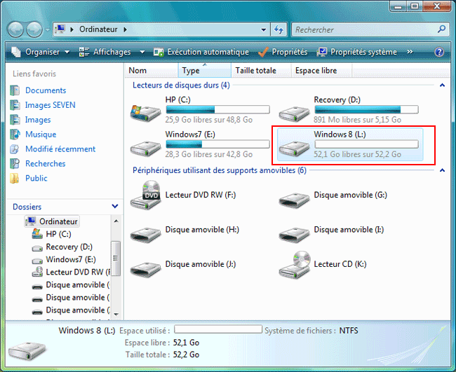 Windows Vista et partitions