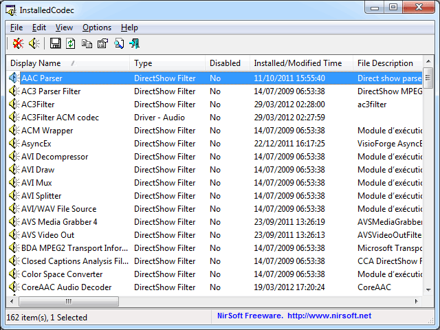 InstalledCodec