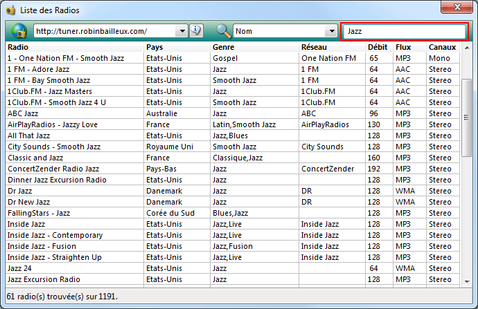 Internet Digital Radio Tuner : Utilisation