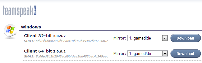 Téléchargement TeamSpeak