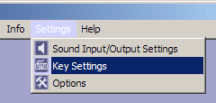 menu Settings, Key Settings