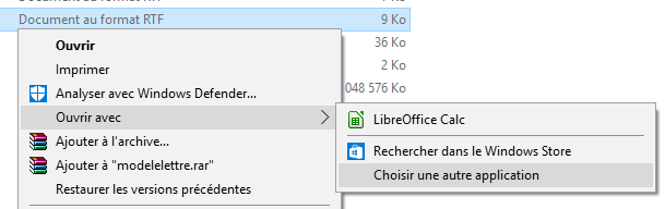 Windows 10 : Ouvrir avec