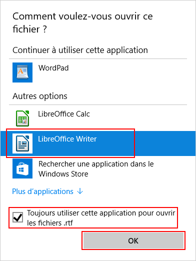 Windows 10 : Ouvrir avec