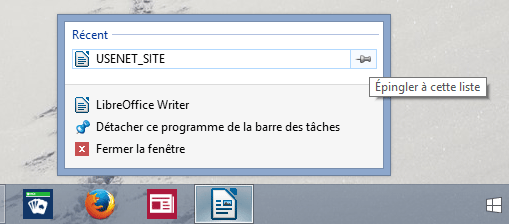 Windows 8 : Epingler à la barre des tâches