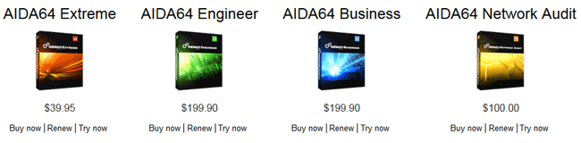 Aida64 : versions