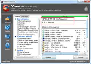 Ccleaner : Nettoyer