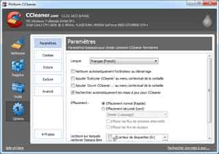 Ccleaner : Outils