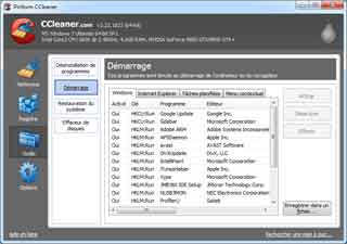 Ccleaner : Outils