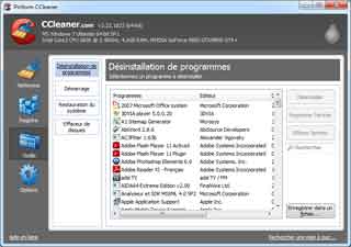 Ccleaner : Outils