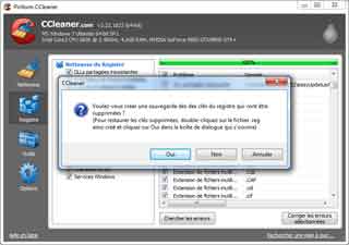 Ccleaner : Nettoyer registre