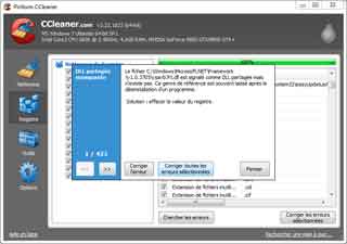 Ccleaner : Nettoyer registre