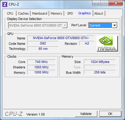CPU-Z : Graphics