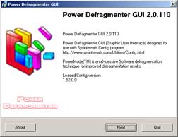 Ouverture de Power Defragmenter