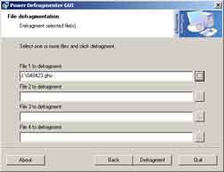 Utilisation de Power Defragmenter 4