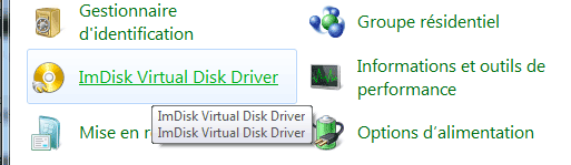 ImDisk Virtual Disk Driver : ouverture