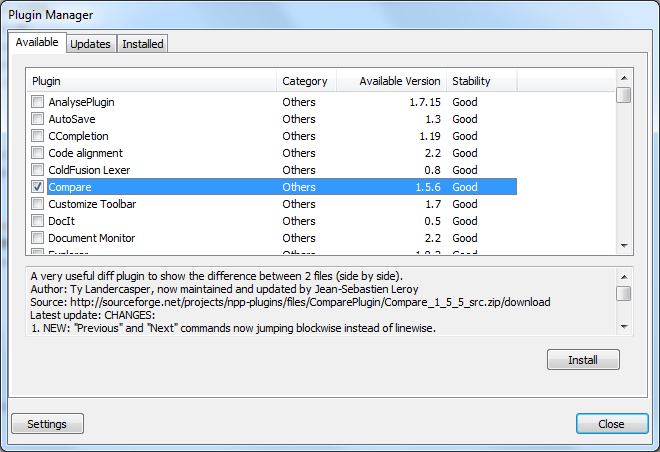 Notepad++ : installation d'un plugin